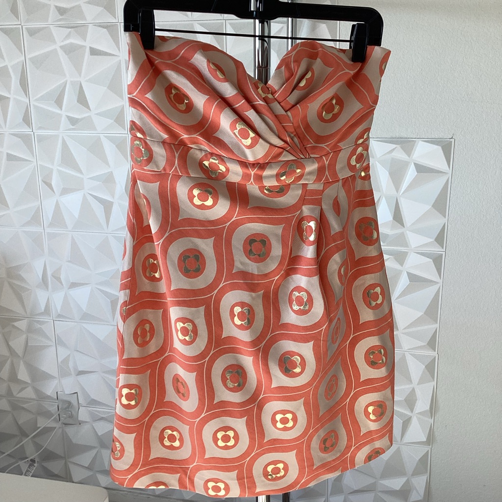 Tibi Orange Strapless Dress Nwt Size 8